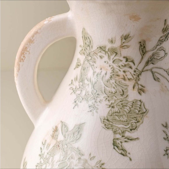 Distressed Floral Vase with Handles - Magnolia - Picture 8 of 11